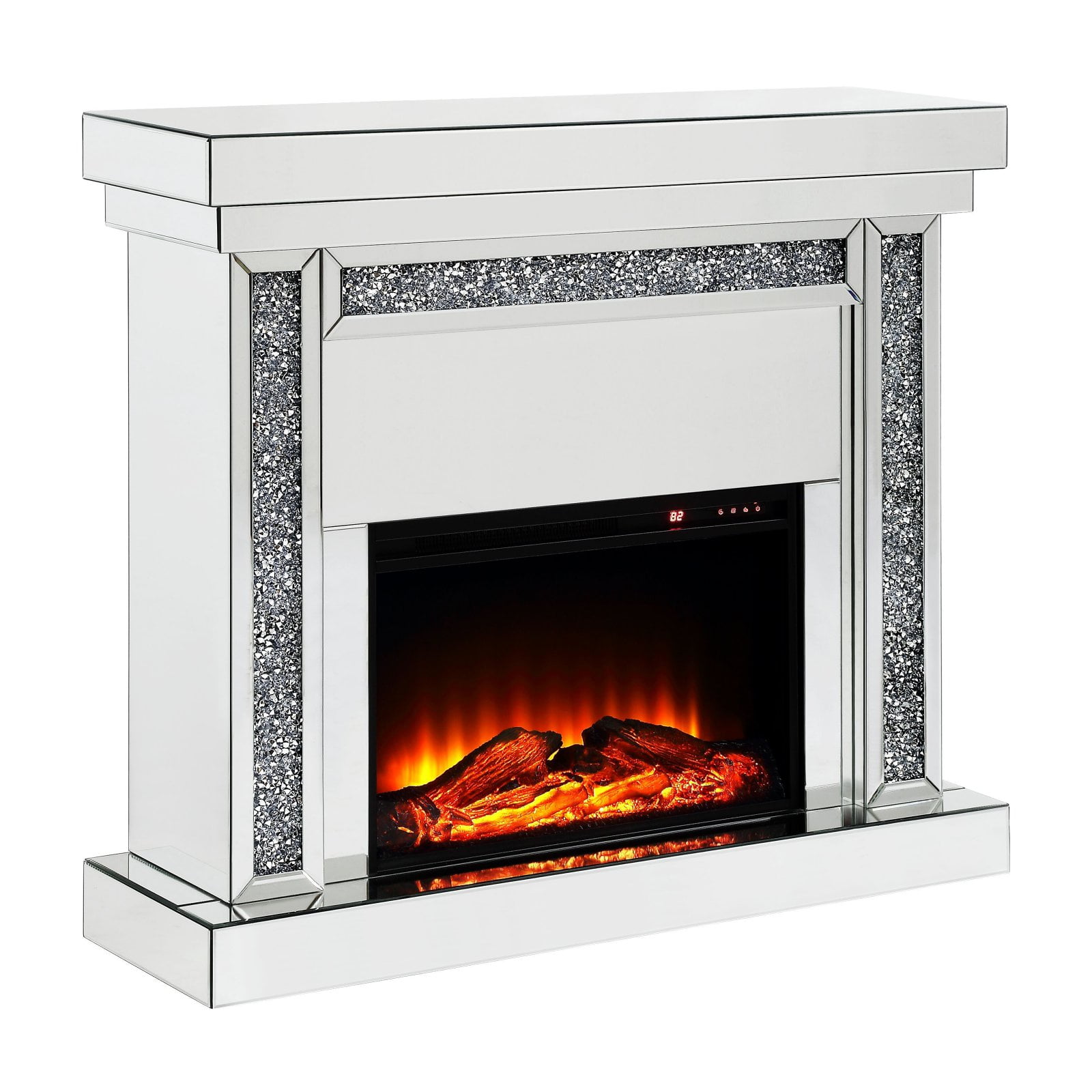 Picture of ACME 90470 Noralie Fireplace&#44; Mirrored & Faux Diamonds - 42 x 47 x 13 in.