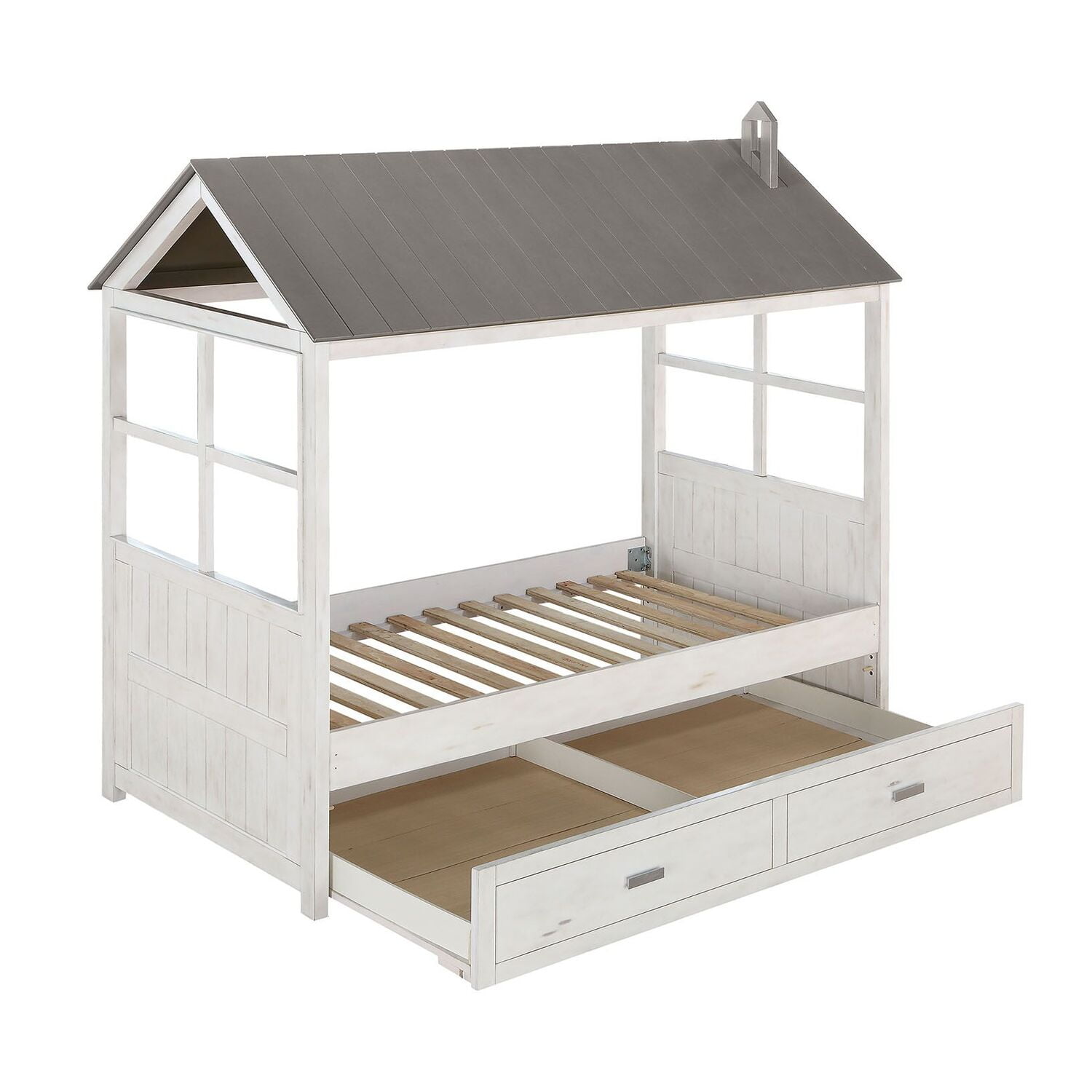 Picture of ACME 37170T Tree House II Twin Size Bed - Weathered White & Washed Gray&#44; 3 Piece