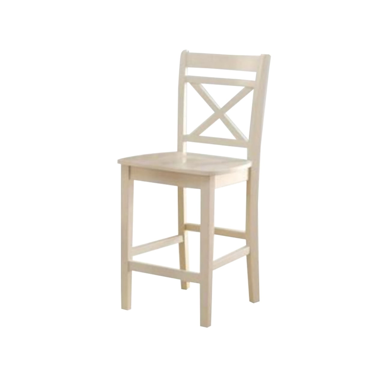 Picture of ACME 72547 39 in. Tartys Counter Height Chair, Cream - Set of 2