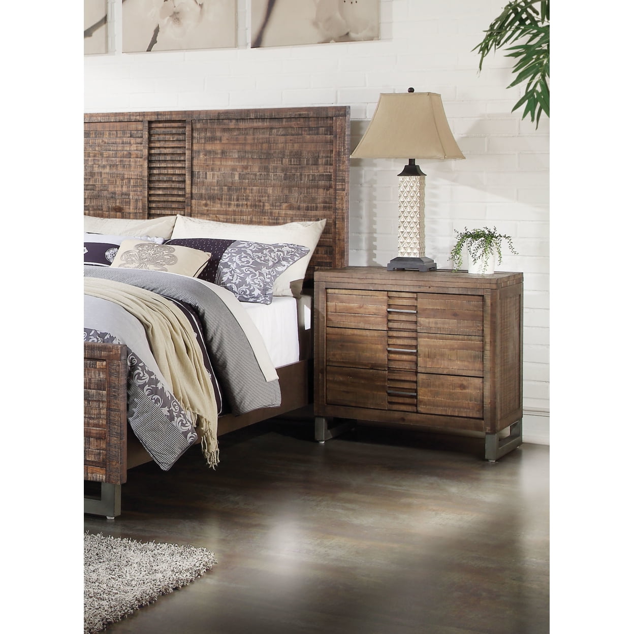 Picture of ACME 21293 Andria Nightstand, Reclaimed Oak - 28 x 28 x 18 in.