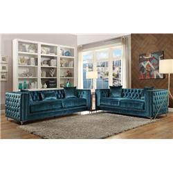Picture of ACME 52790 Gillian Sofa with 3 Pillows&#44; Dark Teal Velvet - 30 x 90 x 37 in.