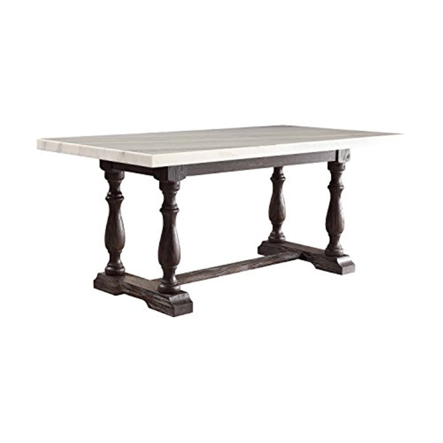 Picture of ACME 60820 Gerardo Dining Table&#44; White Marble & Weathered Espresso - 38 x 72 in.