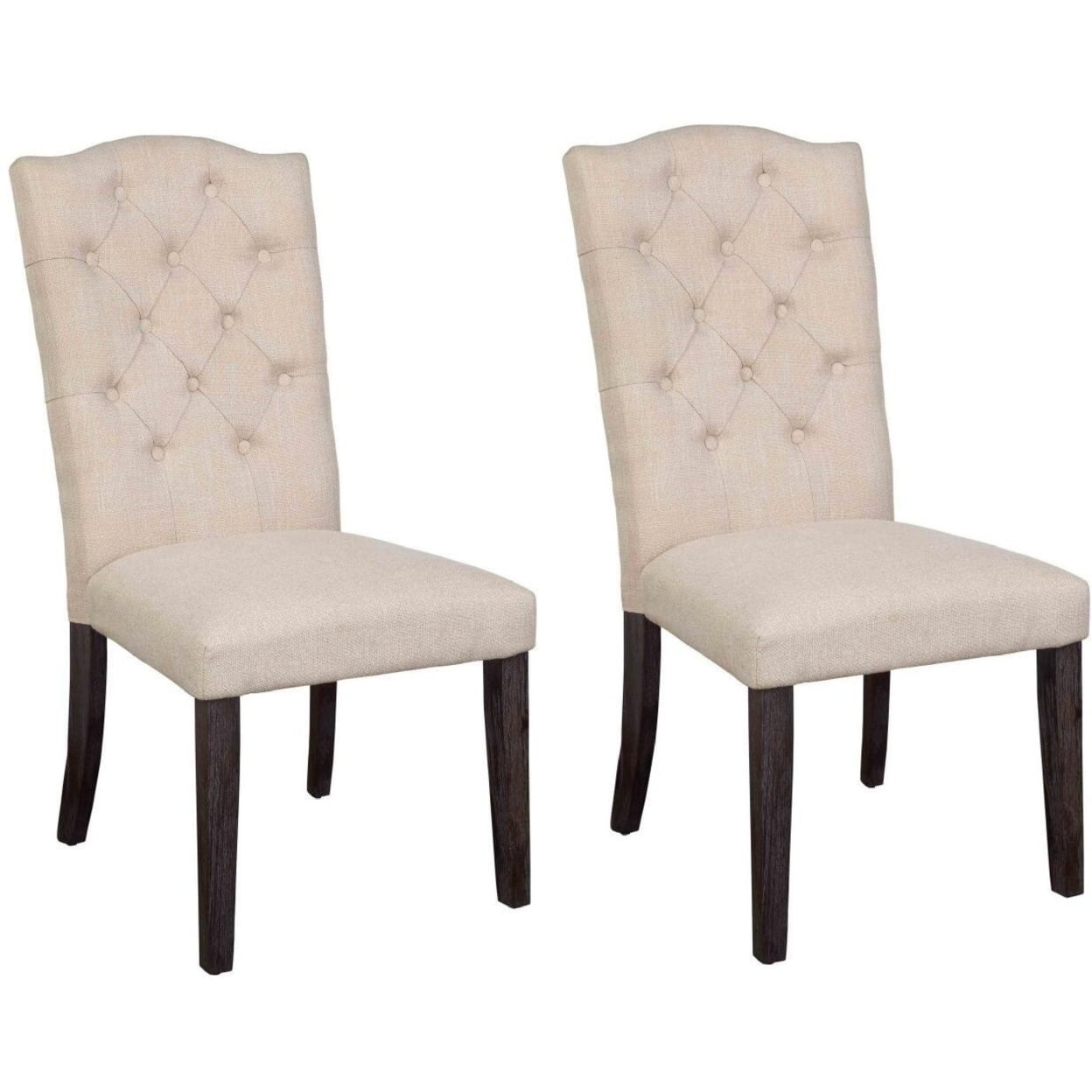 Picture of ACME 60822 42 in. Gerardo Side Chair&#44; Beige Linen & Weathered Espresso - Set of 2