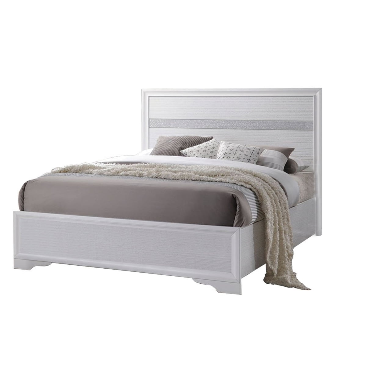 Picture of ACME 25760T Naima Twin Size Bed, No Storage - White, 2 Piece