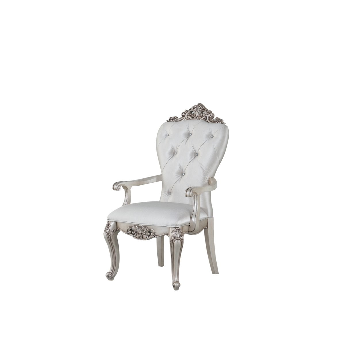 Picture of ACME 67443 42 in. Gorsedd Arm Chair&#44; Cream Fabric & Antique White - Set of 2
