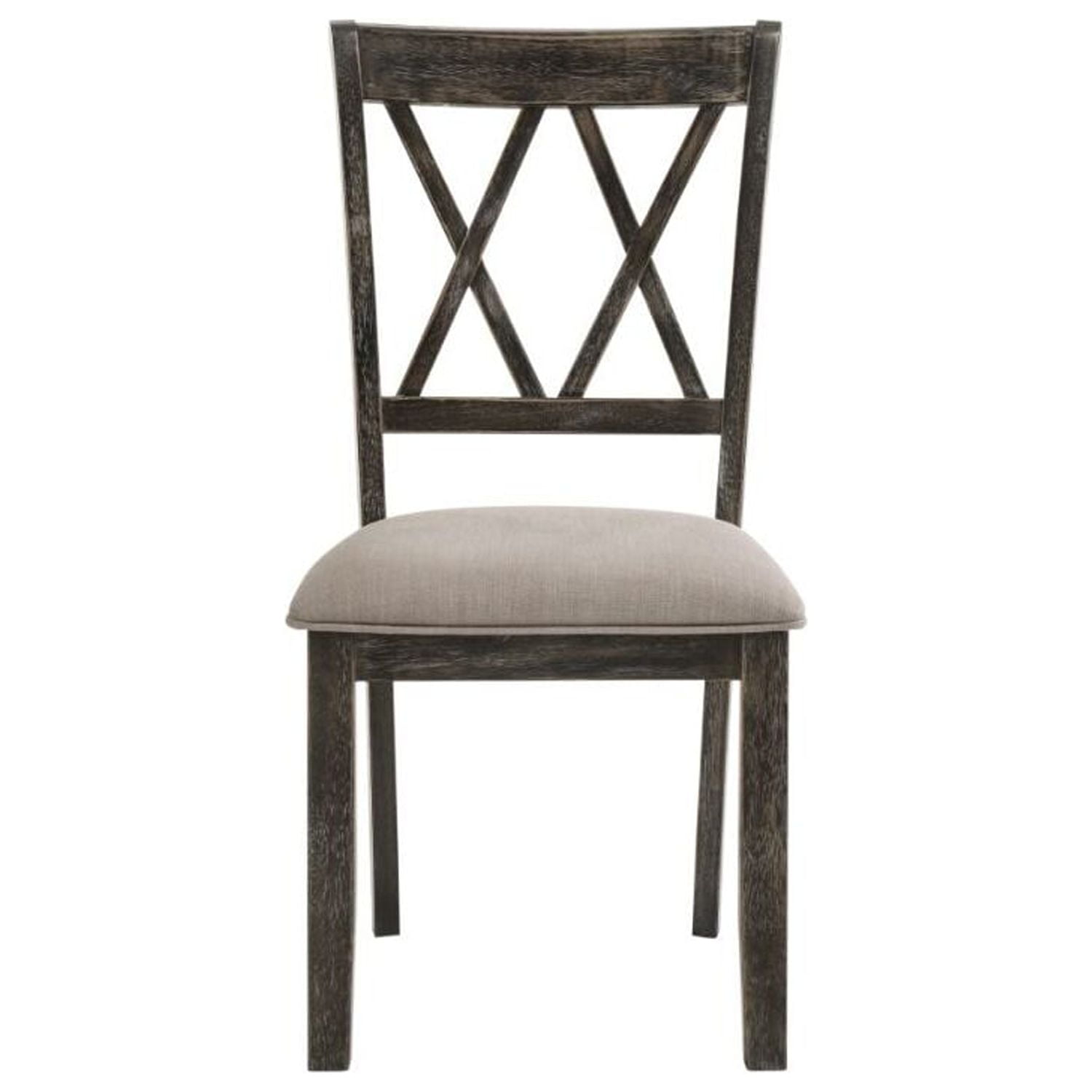 Picture of ACME 71882 40 in. Claudia II Side Chair&#44; Fabric & Weathered Gray - Set of 2