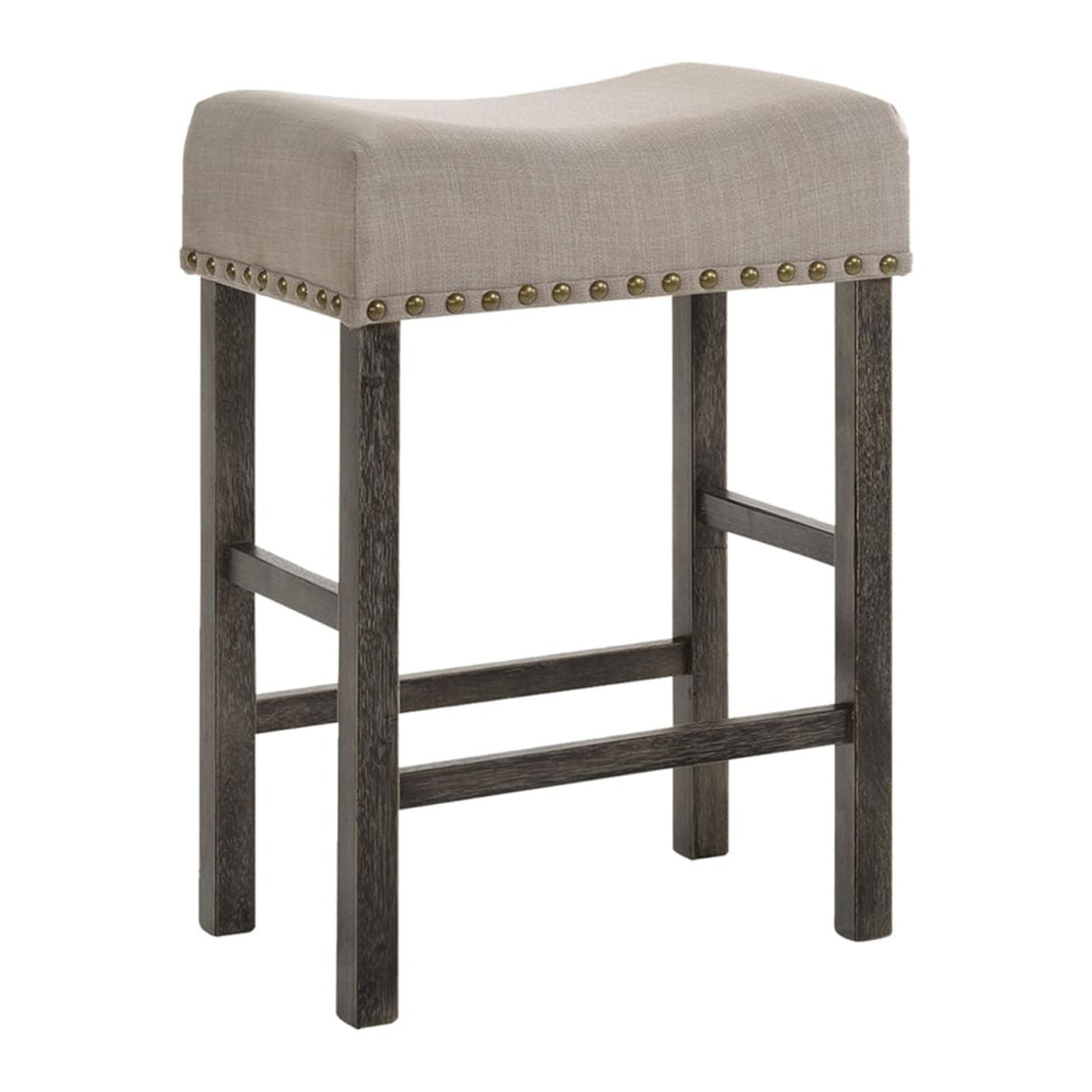 Picture of ACME 73833 Martha II Counter Height Stool&#44; Tan Linen & Weathered Gray - 26 x 19 x 13 in. - Set of 2