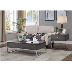 Picture of ACME 81170 Iban - Coffee Table with Lift Top&#44; Gray Oak & Chrome - 16 - 26 x 47 x 24 in.