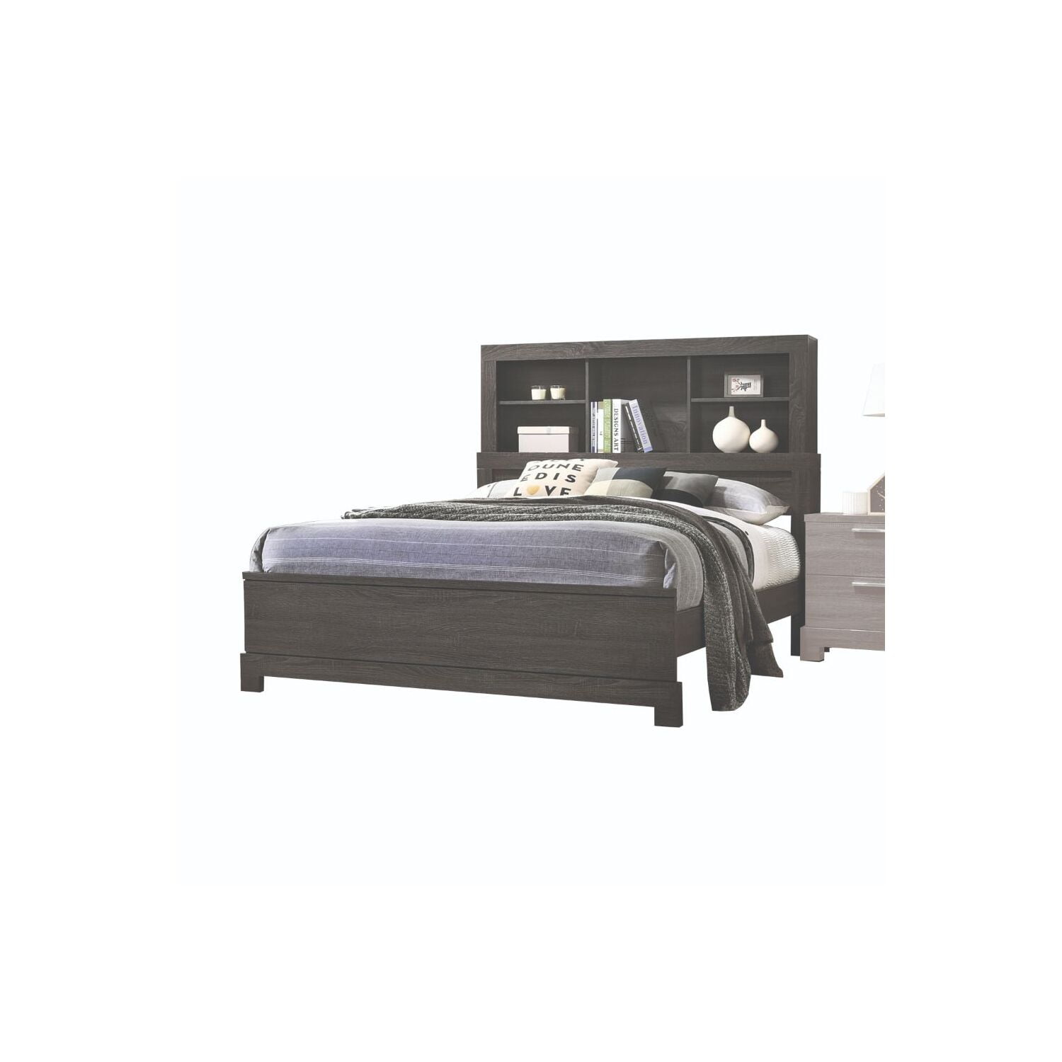 Picture of ACME 22027EK Lantha Eastern King Size Bed with Storage, Gray Oak - 2 Piece