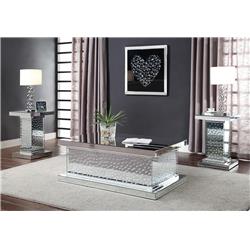 Picture of ACME 81410 Nysa Coffee Table&#44; Mirrored & Faux Crystals - 18 x 47 x 29 in.