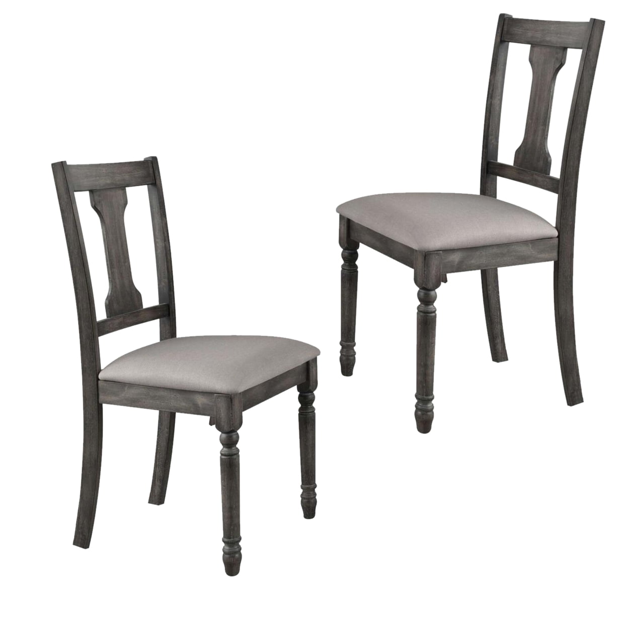 Picture of ACME 71437 38 in. Wallace Side Chair&#44; Tan Linen & Weathered Gray - Set of 2