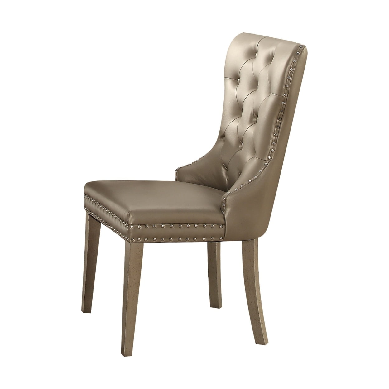 Picture of ACME 72157 39 in. Kacela Side Chair&#44; PU & Champagne - Set of 2