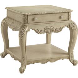 Picture of ACME 86022 Ragenardus End Table&#44; Antique White - 26 x 26 x 28 in.