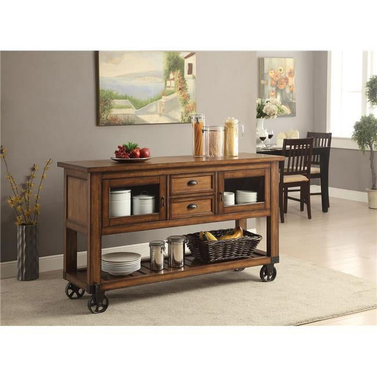 Picture of ACME 98180 Kadri Kitchen Cart, Distressed Chestnut - 36 x 58 x 20 in.