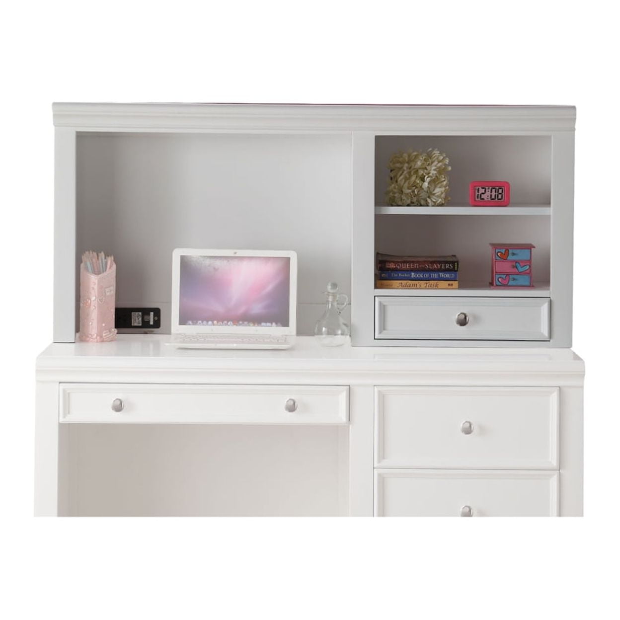Picture of ACME 30606 Lacey Computer Hutch, White - 24 x 52 x 12 in.