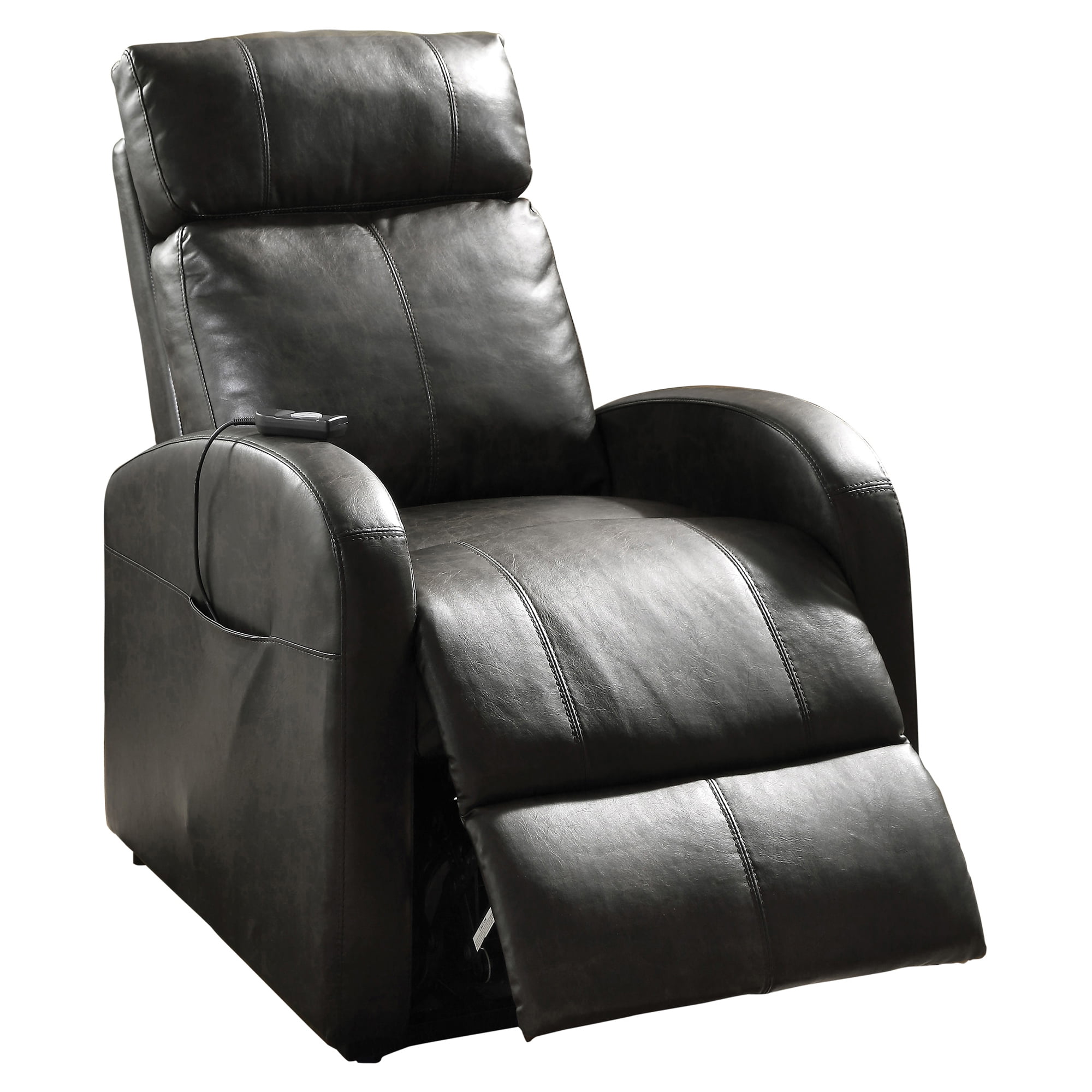 Picture of ACME 59405 Ricardo Recliner with Power Lift, Dark Gray PU - 40 x 28 x 37 in.