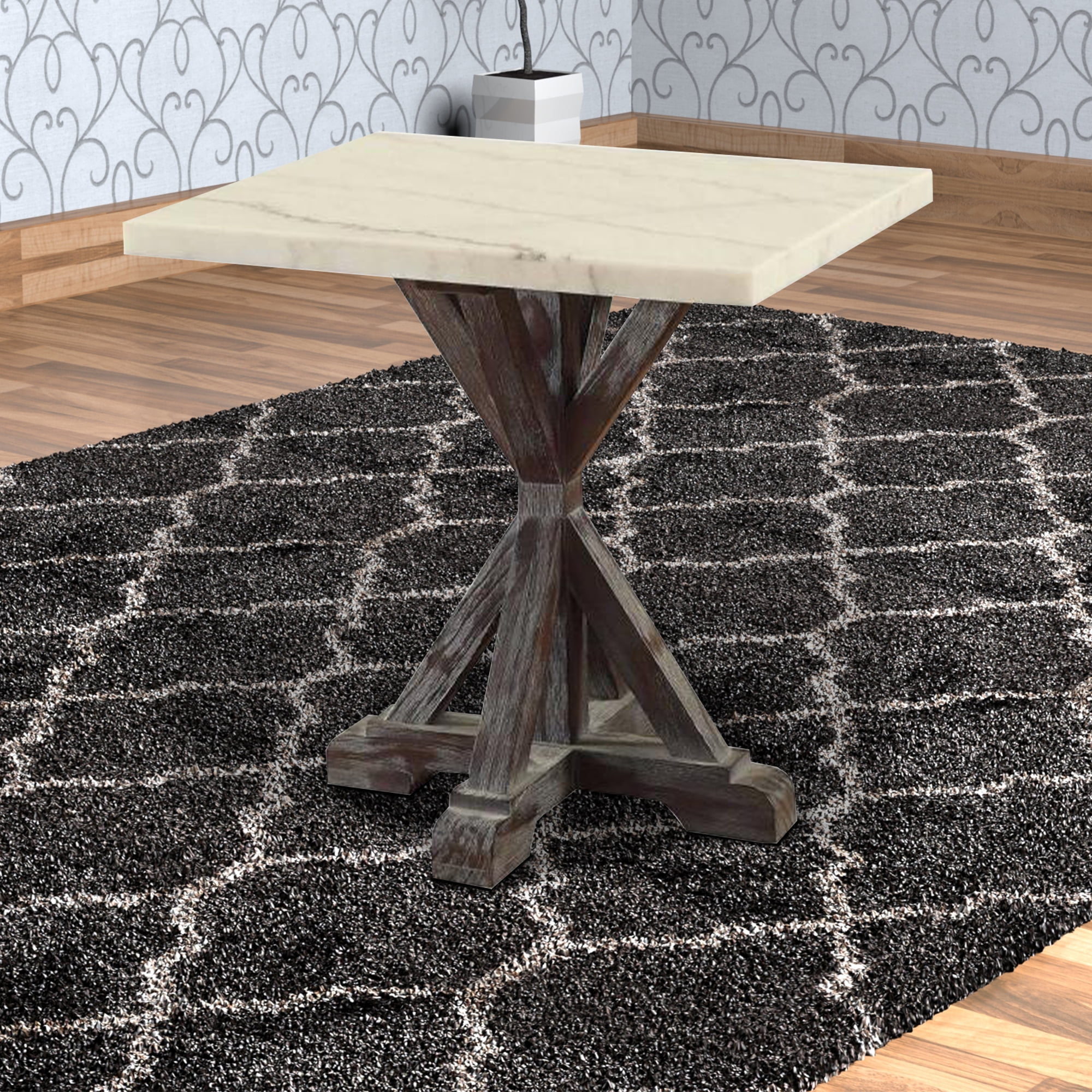 Picture of ACME 84547 Romina End Table - White Marble & Weathered Espresso - 23 x 24 x 22 in.