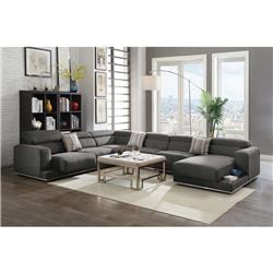 Picture of ACME 53720 Alwin Modular Left Arm Facing Sofa - Dark Gray Fabric