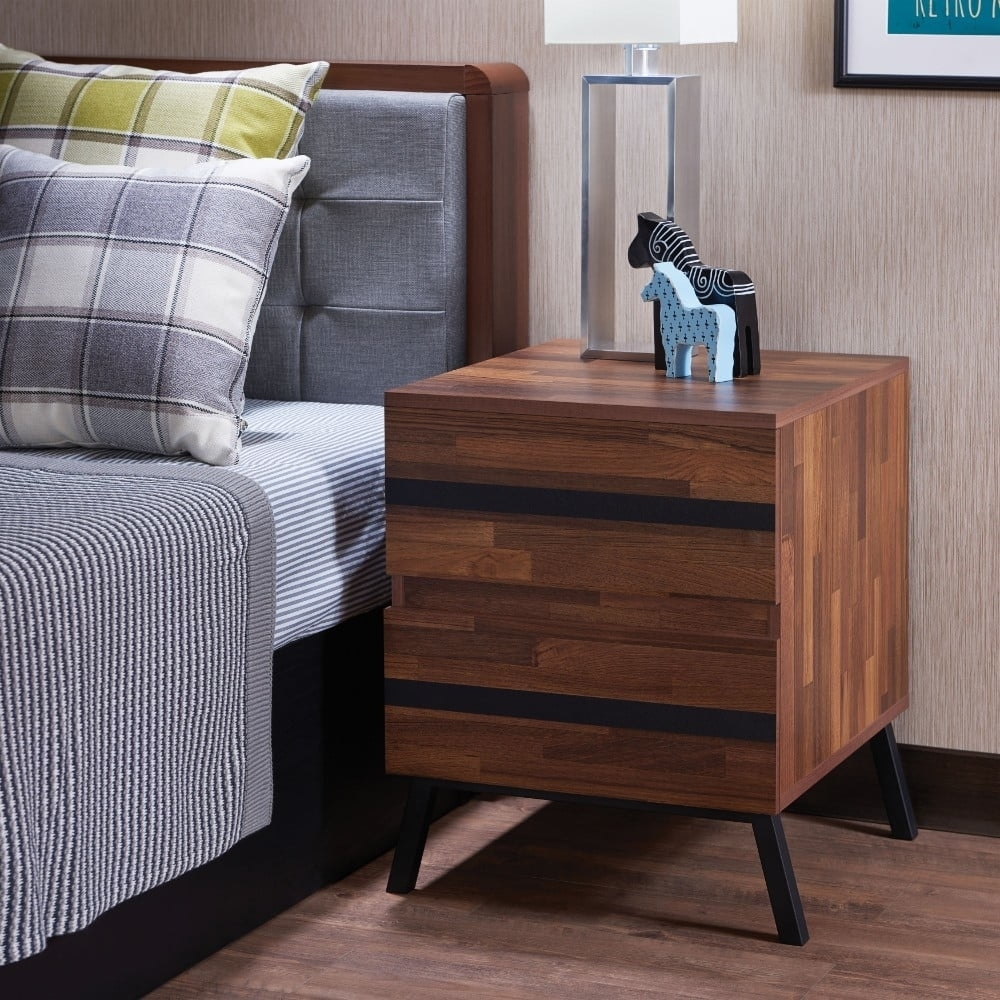 Picture of ACME 80622 Karine Nightstand & End Table - Walnut & Black - 23 x 18 x 20 in.