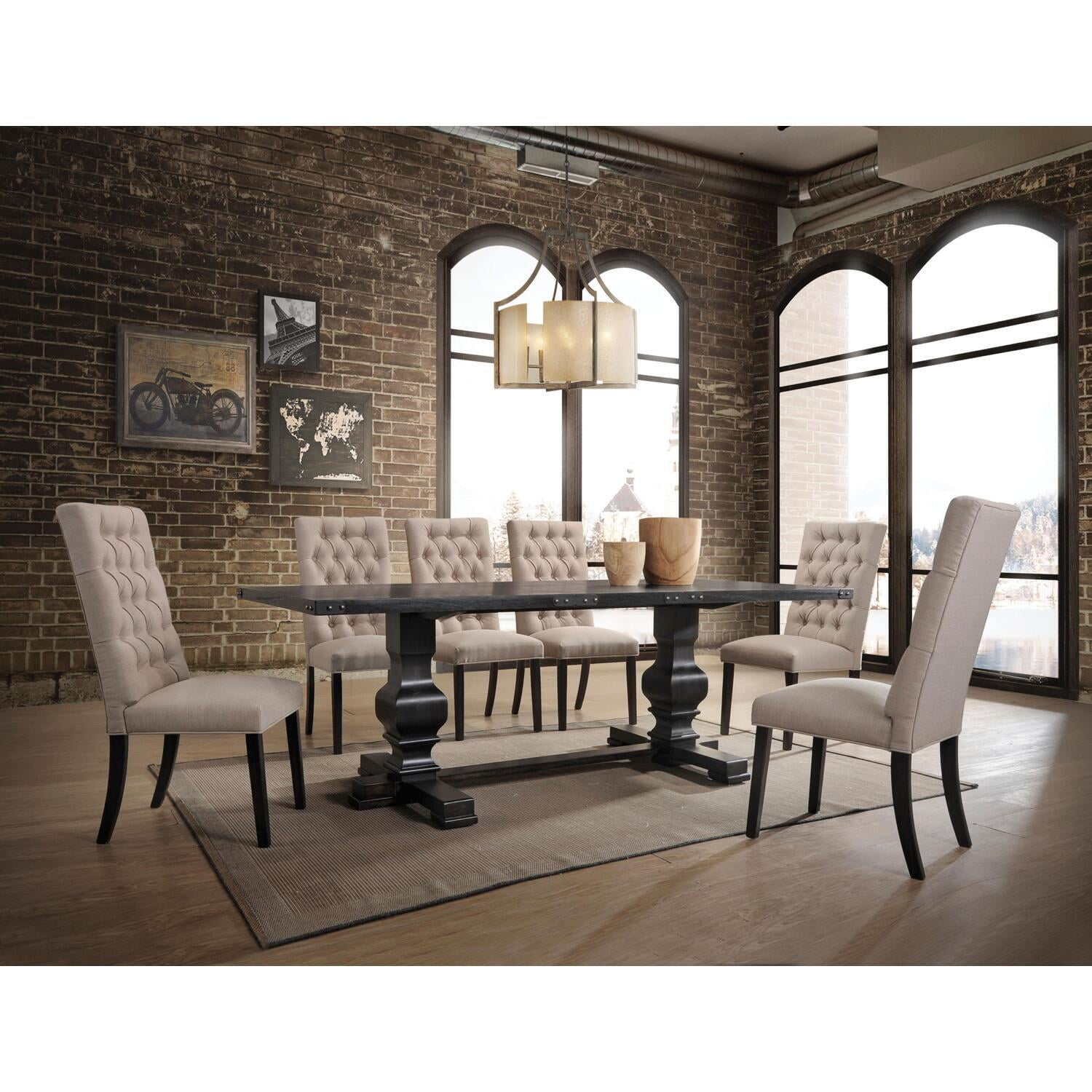 Picture of ACME 74645 2 Piece Rectangular Morland Dining Table - Vintage Black