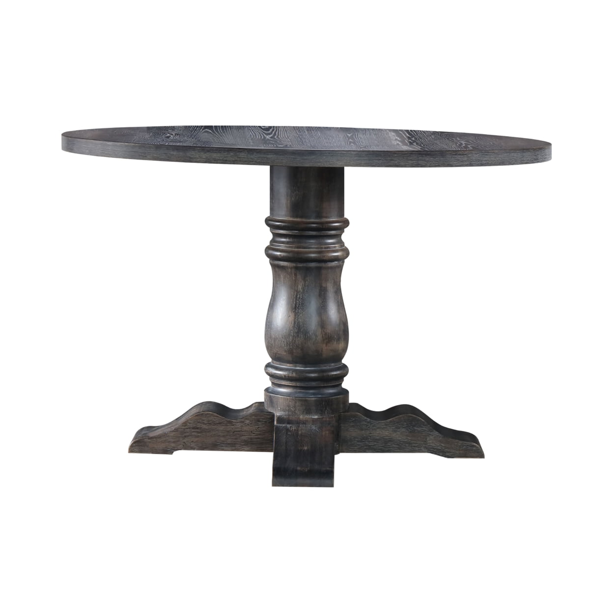 Picture of ACME 74640 2 Piece Round Leventis Dining Table with Pedestal - Weathered Gray