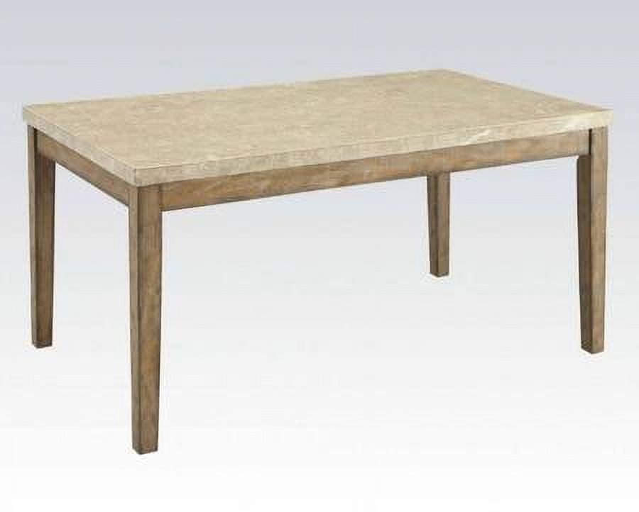 Picture of ACME 71715 Rectangular Claudia Dining Table - White Marble & Salvage Brown