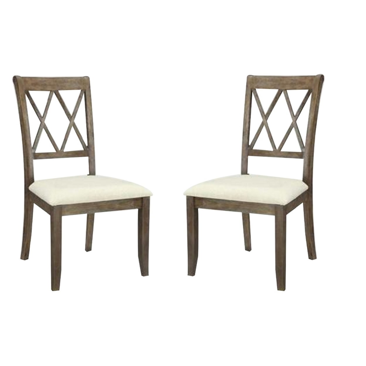 Picture of ACME 71717 Claudia Side Chair - Beige Linen & Salvage Brown&#44; Set of 2