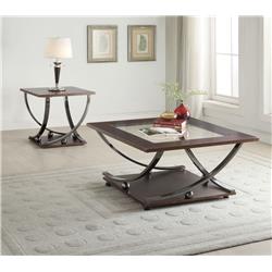 Picture of ACME 80355 Square Isiah Coffee Table - Black Nickel & Clear Glass - 21 x 36 x 36 in.