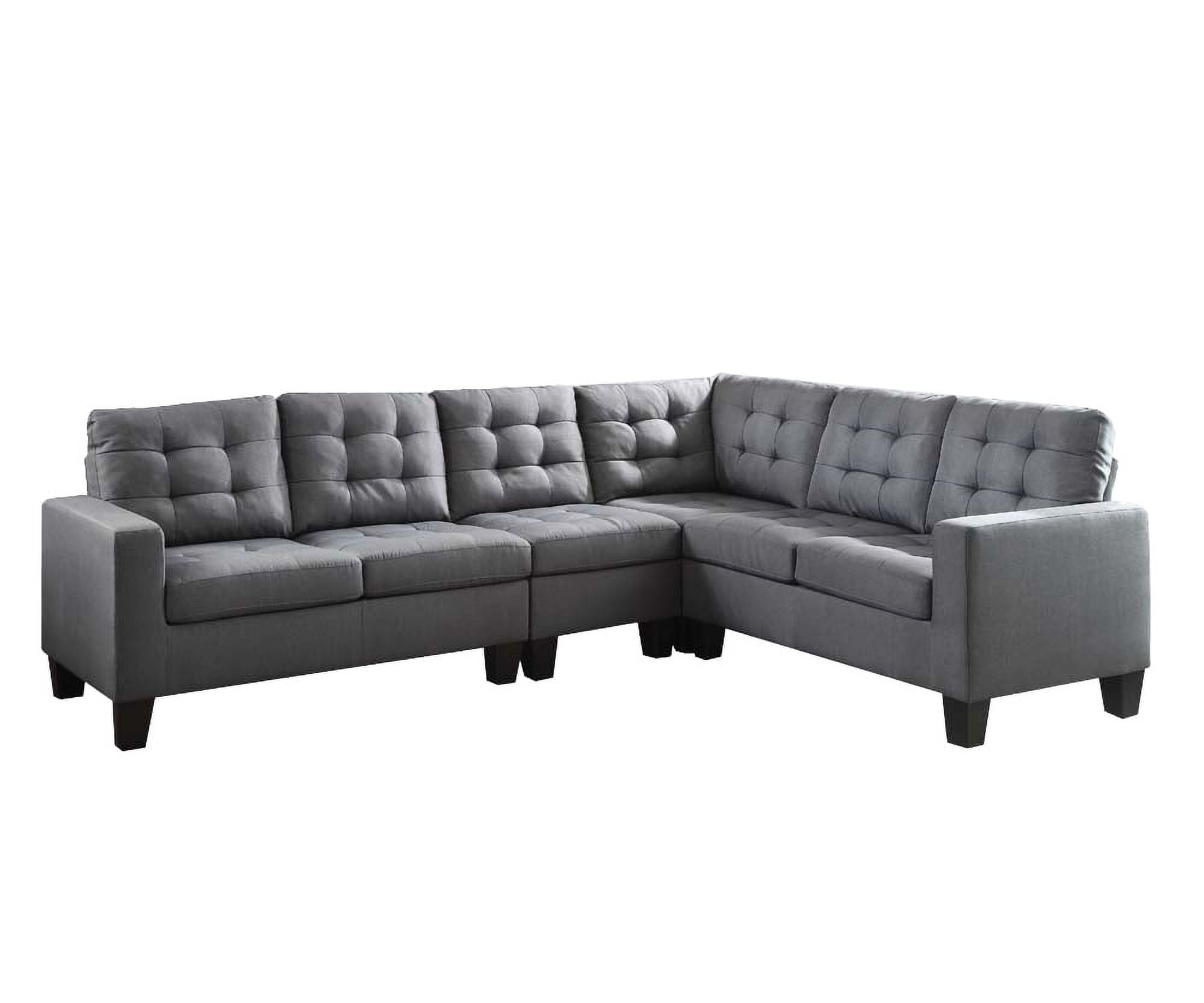Picture of ACME 52760 2 Piece Earsom Sectional Sofa - Gray Linen - 35 x 107 x 84 in.
