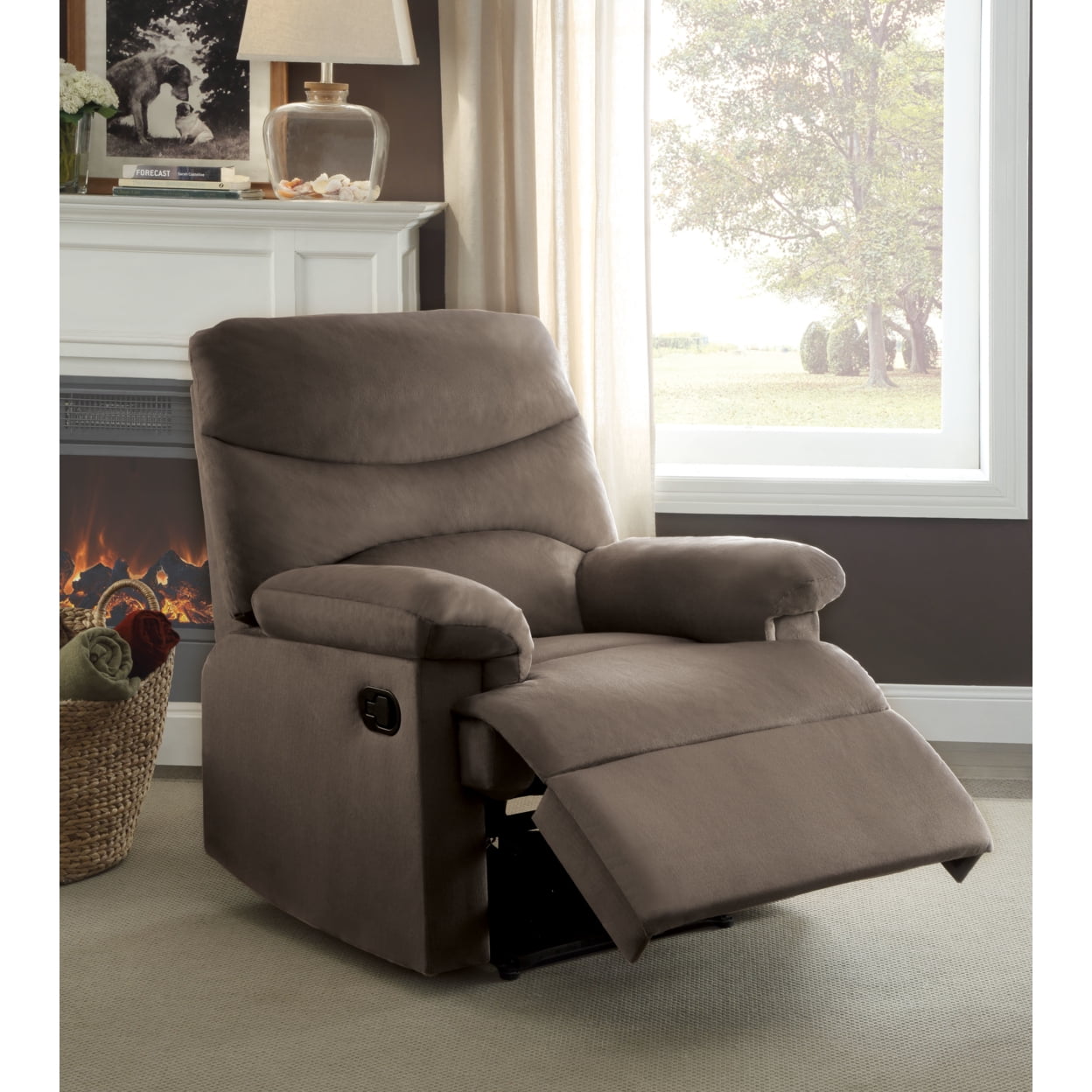 Picture of ACME 00703 Arcadia Recliner - Light Brown Woven Fabric
