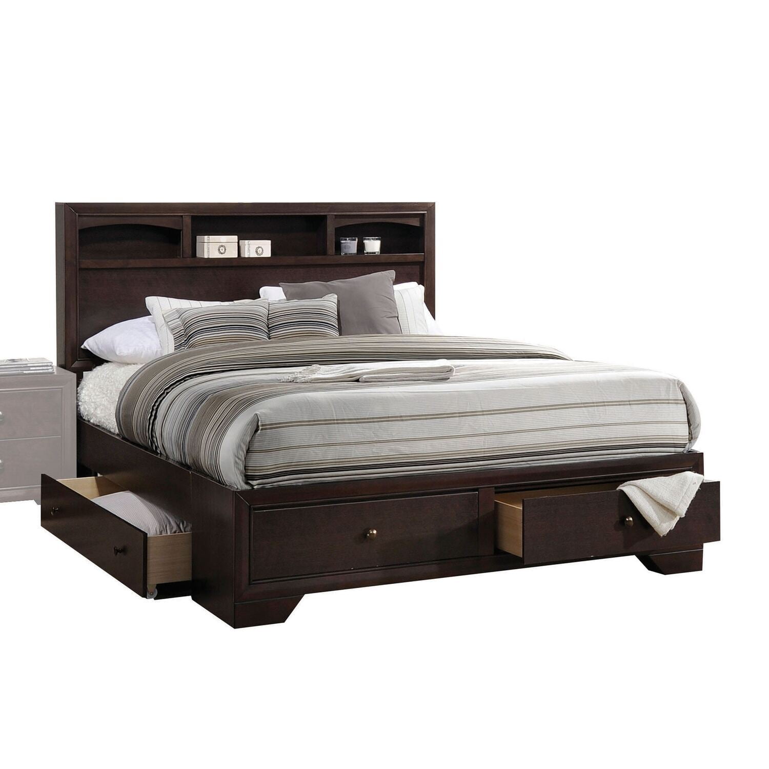 Picture of ACME 19557EK 3 Piece Madison II Eastern King Size Bed with Storage - Espresso