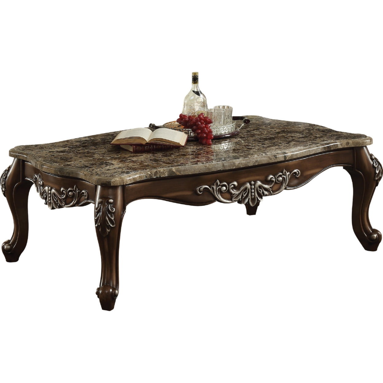 Picture of ACME 82145 Rectangular Latisha Coffee Table - Marble & Antique Oak - 20 x 57 x 35 in.