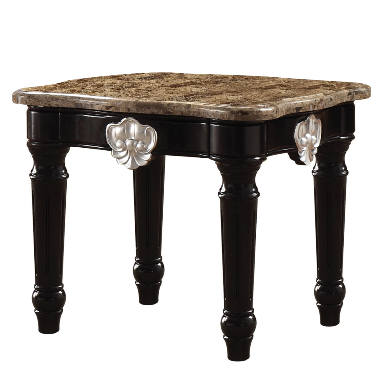 Picture of ACME 82152 Ernestine End Table - Marble & Black - 25 x 27 x 27 in.