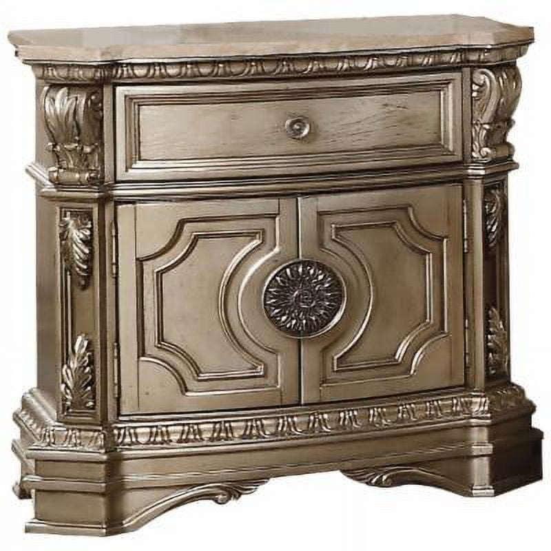 Picture of ACME 26934 Northville Nightstand with Marble Top - Antique Champagne - 29 x 30 x 18 in.