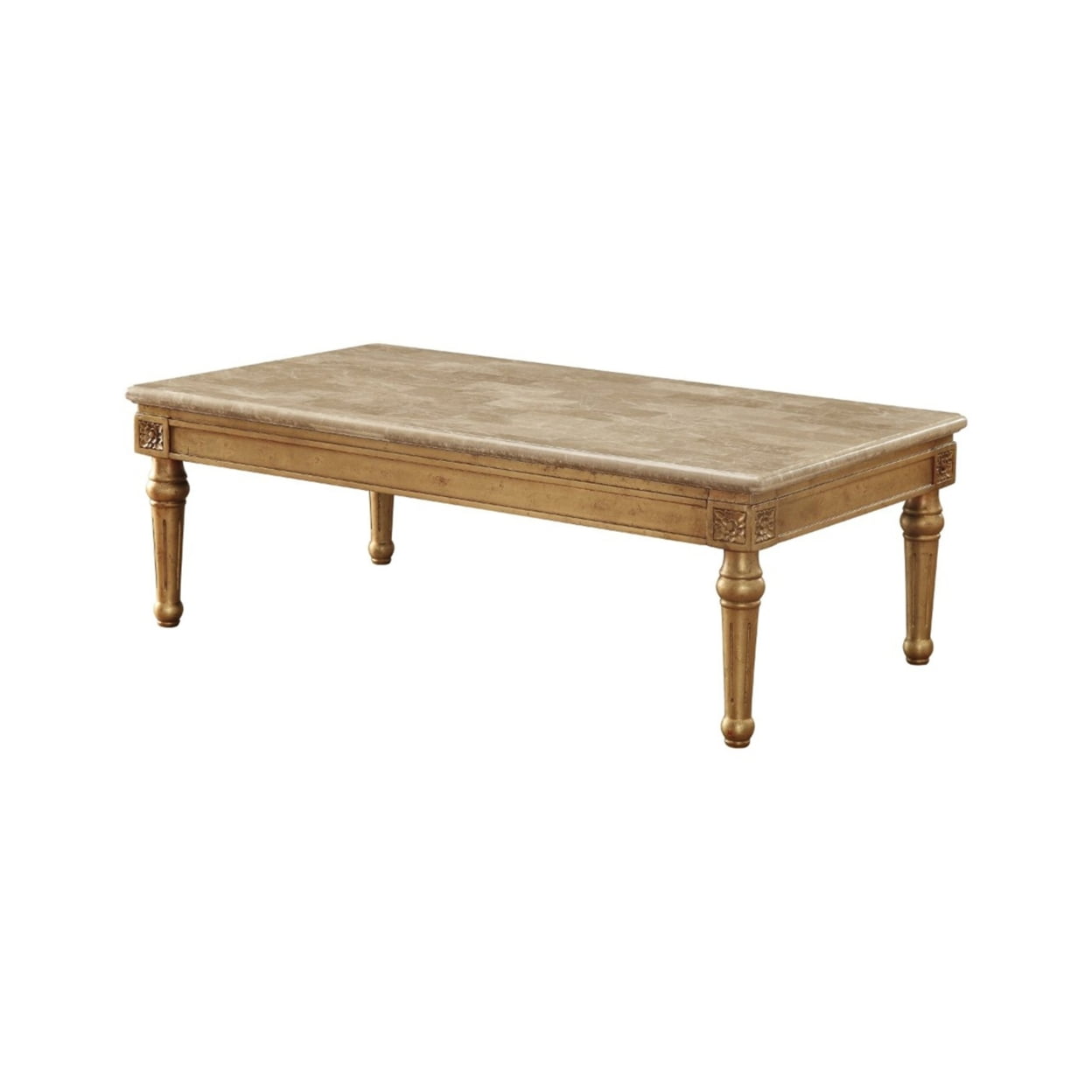 Picture of ACME 81715 Daesha Coffee Table - Marble & Antique Gold - 20 x 57 x 32 in.