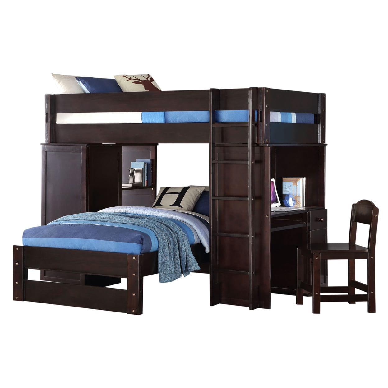 Picture of ACME 37495 6 Piece Lars Loft & Twin Size Bed - Wenge