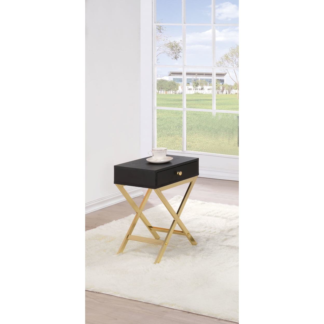 Picture of ACME 82296 Coleen Side Table - Black & Brass