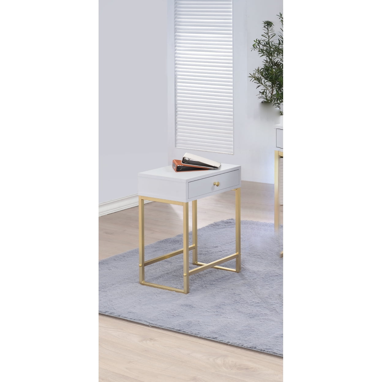 Picture of ACME 82298 Coleen Side Table - White & Brass