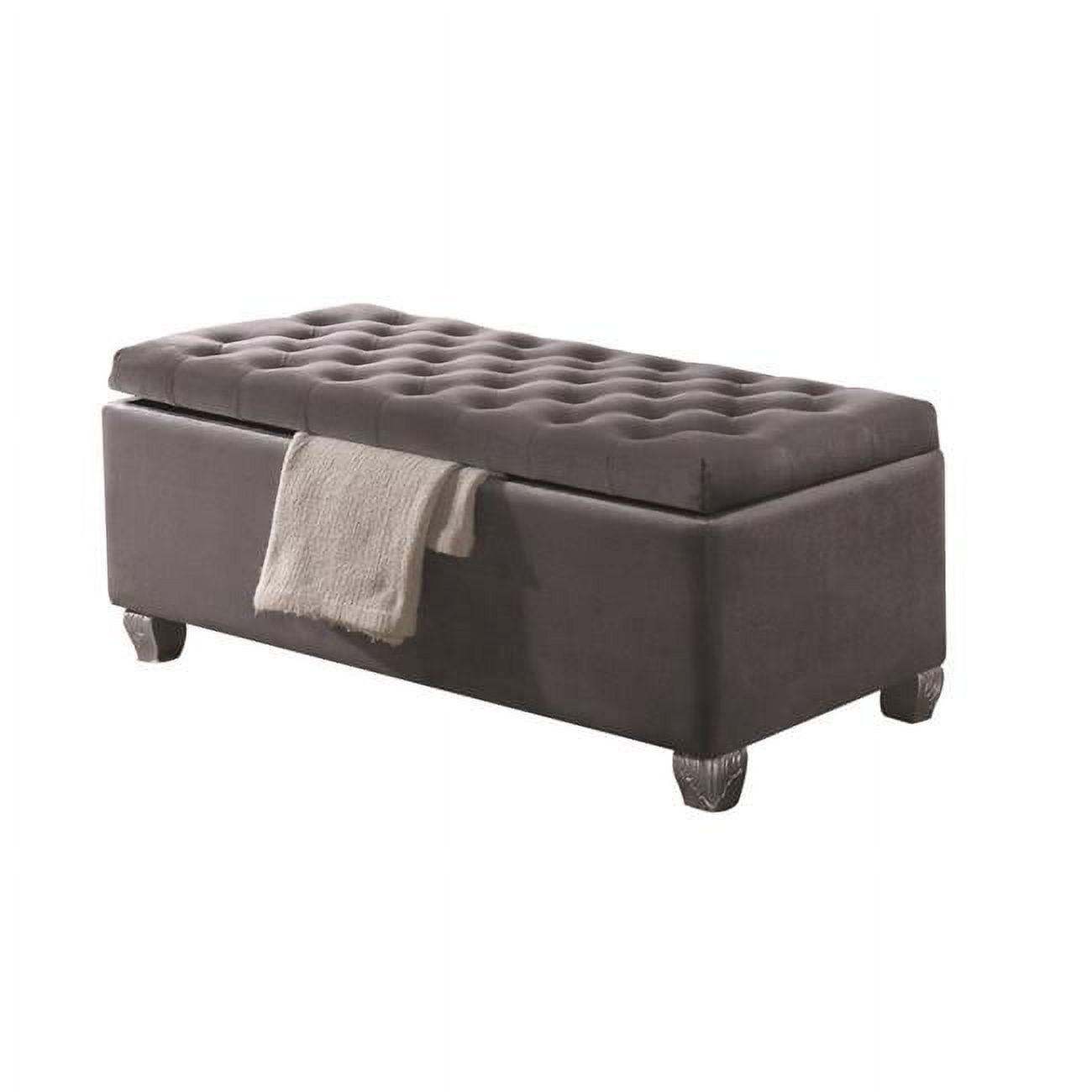 Picture of ACME 96546 Rectangular Rebekah Bench with Storage - Gray Fabric - 19 x 45 x 16 in.
