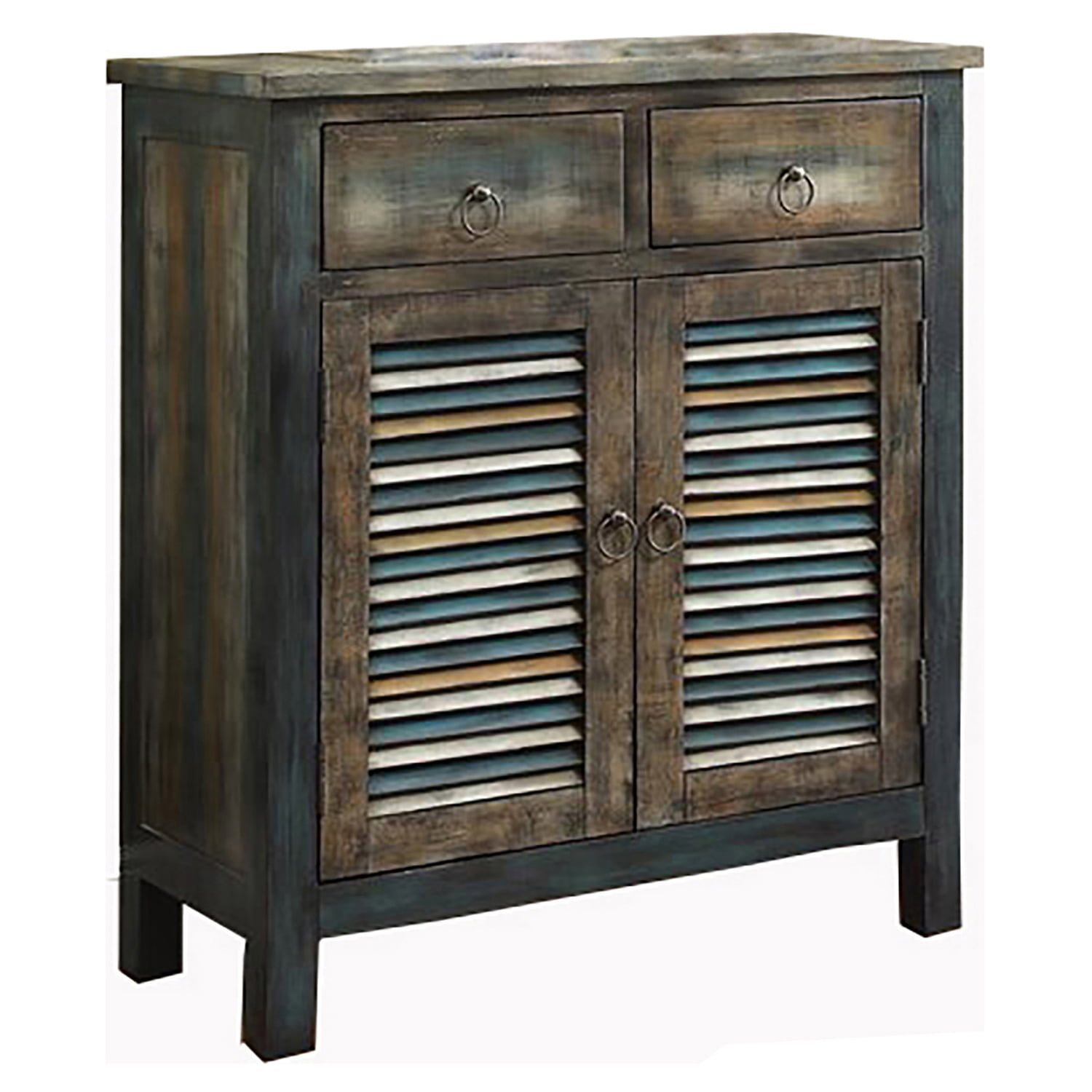 Picture of ACME 97253 Glancio Console Table - Antique Oak & Teal - 35 x 32 x 15 in.