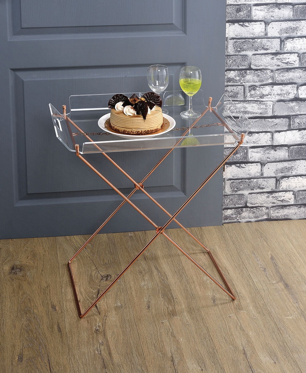 Picture of ACME 98189 Rectangular Cercie Tray Table - Clear Acrylic & Copper