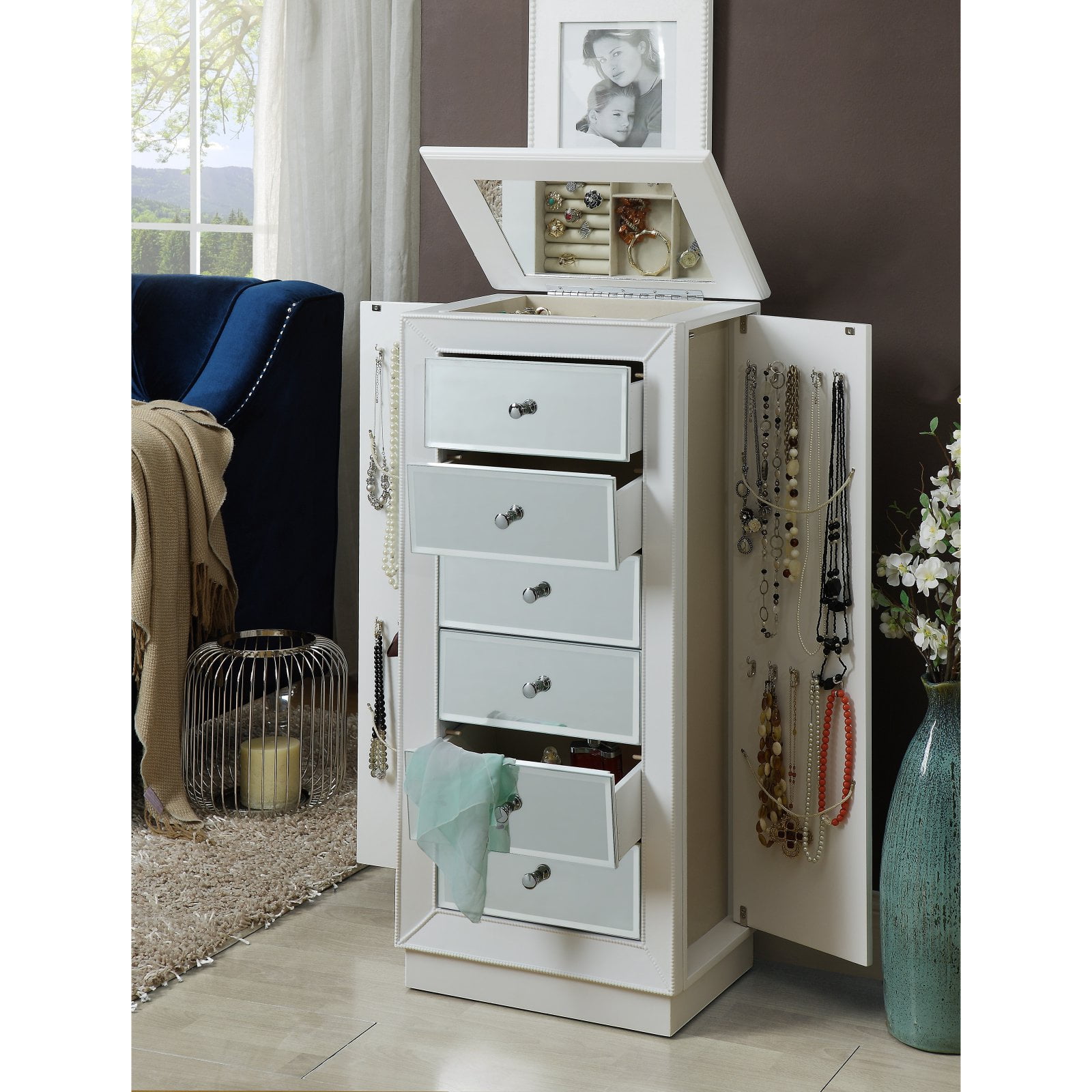 Picture of ACME 97171 Talor Jewelry Armoire - White - 38 x 18 x 12 in.
