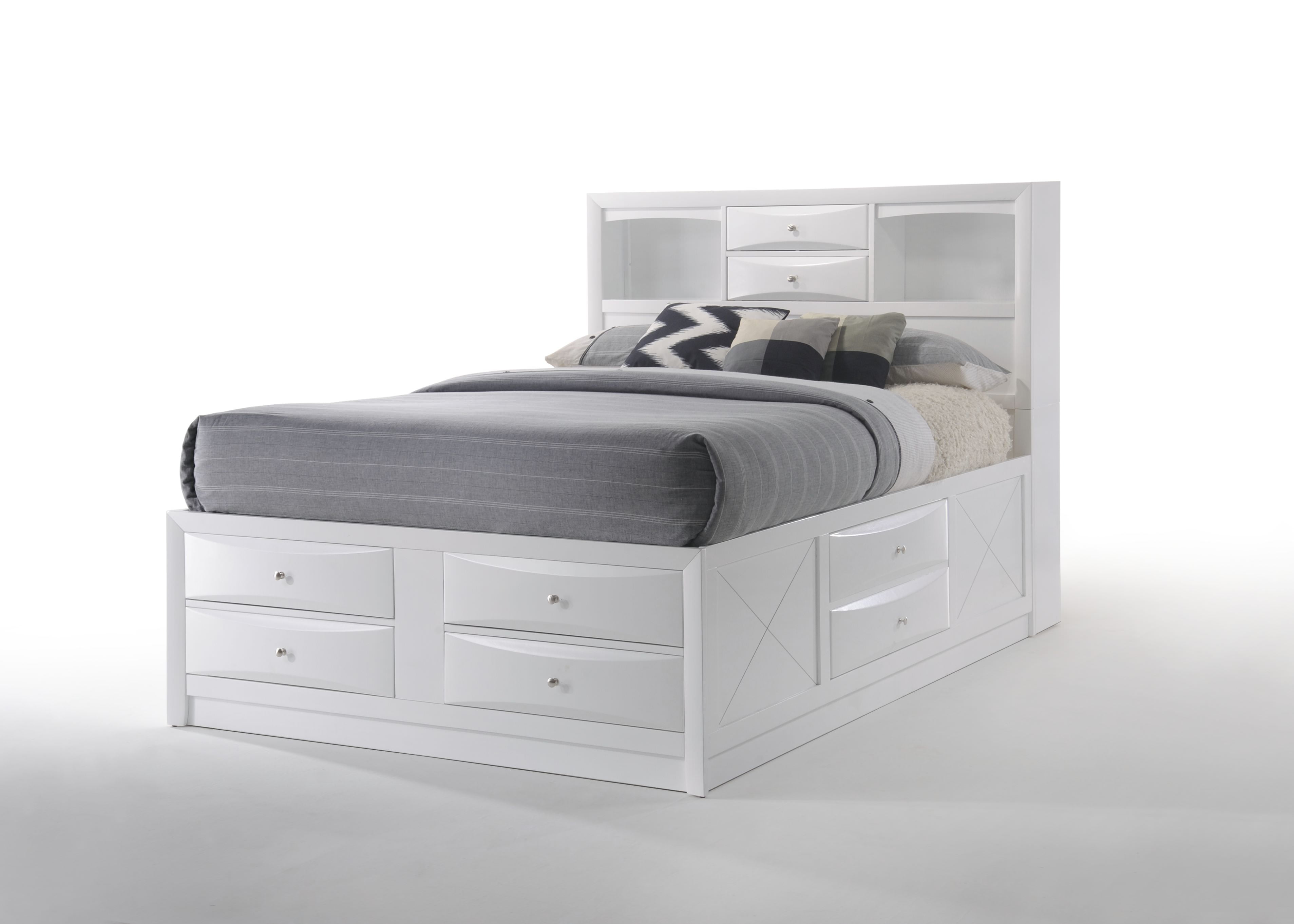 Picture of ACME 21710F 4 Piece Ireland Full Size Bed with Storage - White