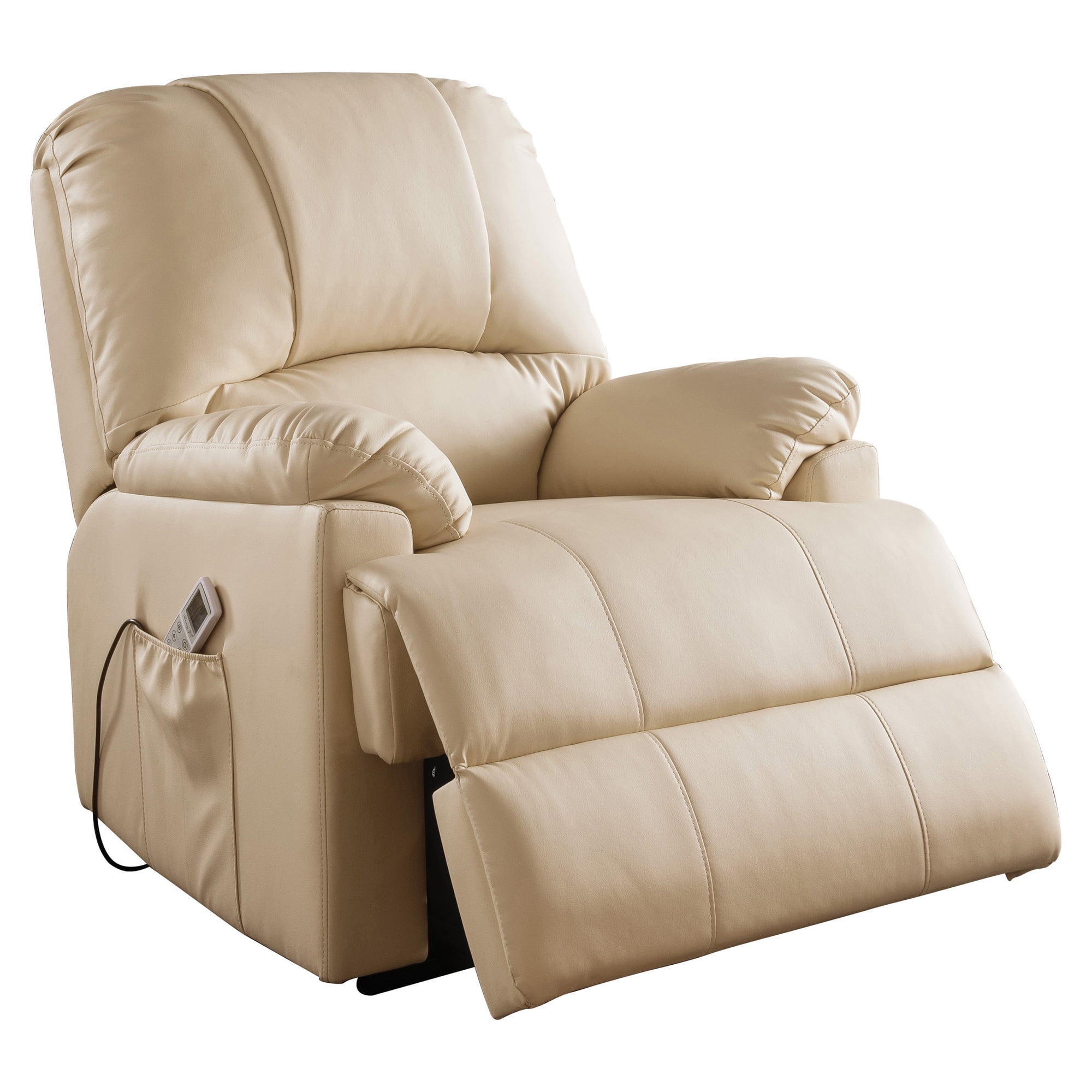 Picture of ACME 59286 Ixora Recliner with Power Lift & Massage - Beige PU - 41 x 34 x 37 in.