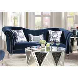 Picture of ACME 50345 Jaborosa Sofa with 3 Pillows - Blue Velvet - 39 x 89 x 37 in.