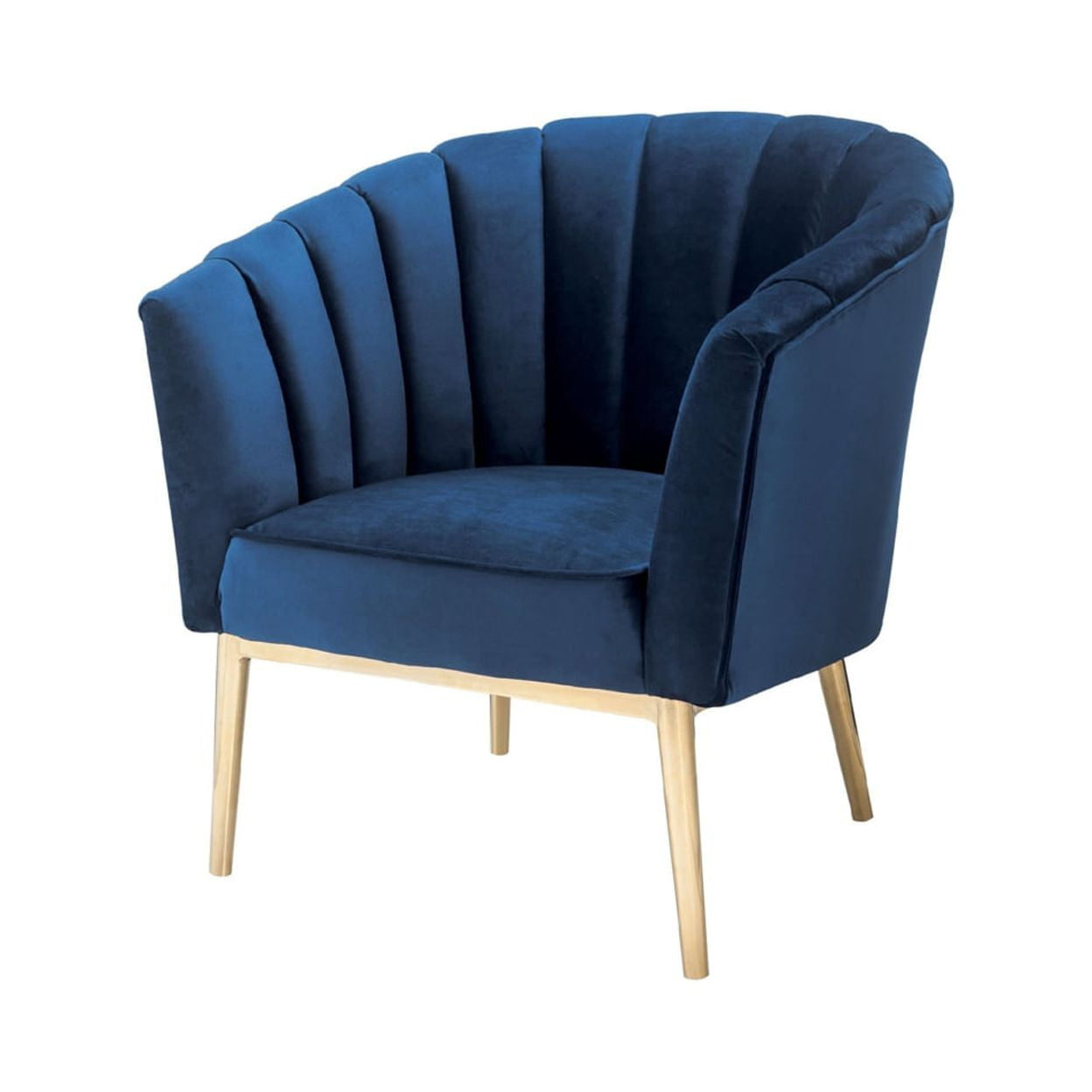 Picture of ACME 59815 Colla Accent Chair - Blue Velvet & Gold - 34 x 32 x 31 in.