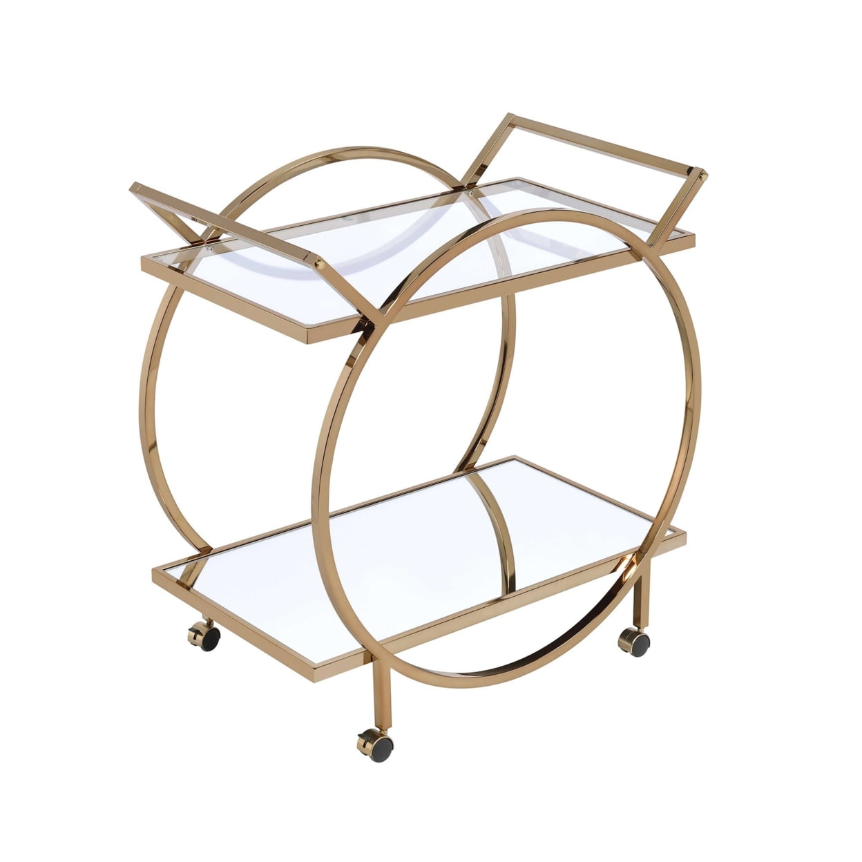 Picture of ACME 98295 Traverse Serving Cart - Champagne & Mirrored - 35 x 33 x 19 in.
