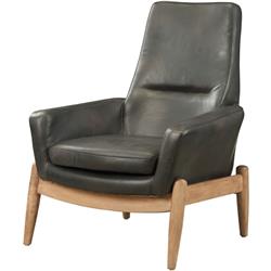Picture of ACME 59533 Dolphin Accent Chair - Black Top Grain Leather - 40 x 30 x 33 in.