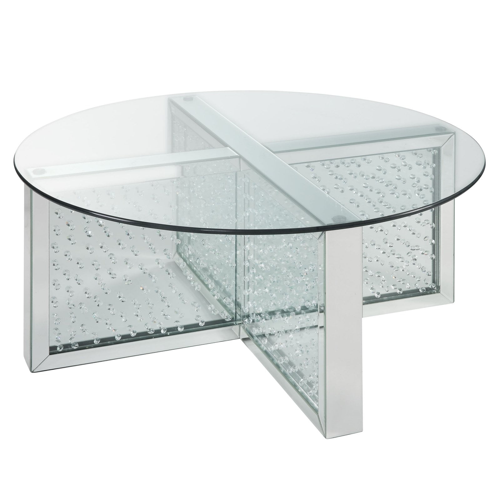 Picture of ACME 80215 Nysa Coffee Table - Mirrored & Faux Crystals
