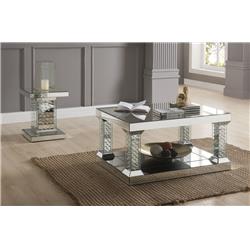 Picture of ACME 80285 Nysa Coffee Table - Mirrored & Faux Crystals - 19 x 36 x 24 in.
